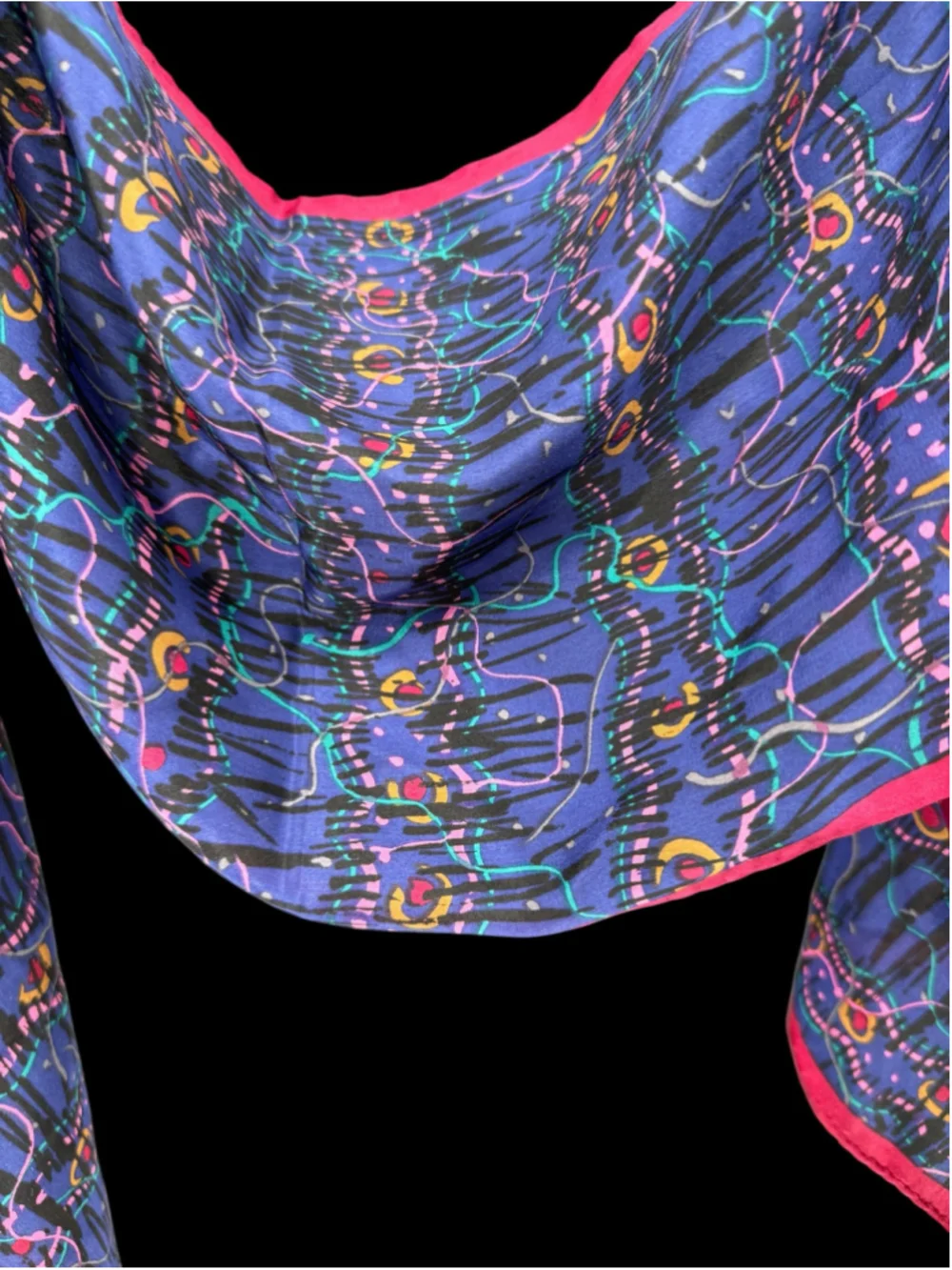 Women's Unbranded Scarf One Size Blue Pink Abstract Print